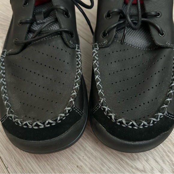 Crocs Men’s Linden Boot Sz 9 Black Leather Suede Trim Lace Comfort Casual - Picture 8 of 11